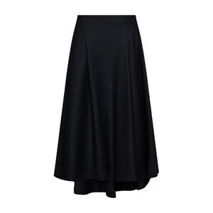 Ami Paris Women Black Wool A-Line Maxi Skirt
